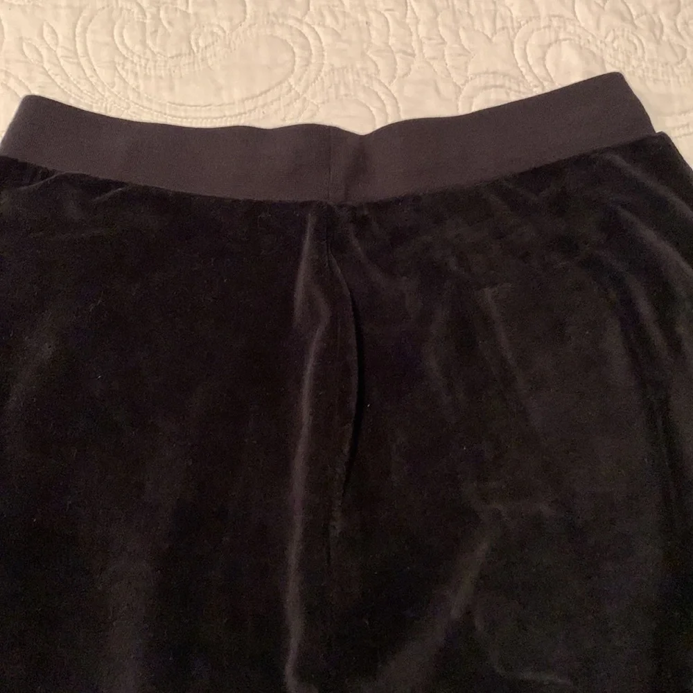 Kate Spade Black Velour Joggers Size M Velvet Pants Drawstring Waist Womens
